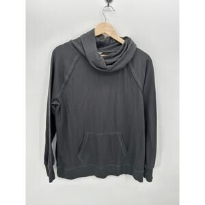Eddie Bauer Womens Gray Thermal Knit Cowl Neck Pullover Sweatshirt Sz L Outdoors